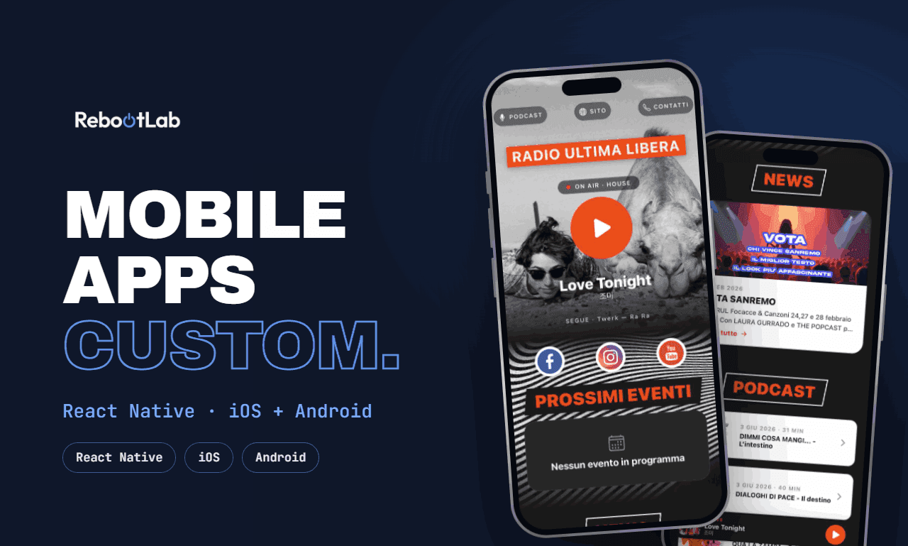 App mobile custom sviluppate da RebootLab